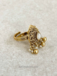 Small Kashmiri Floral Kundan Ring