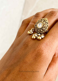 Small Kashmiri Floral Kundan Ring