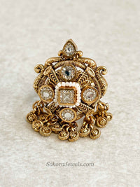 Gold Kundan Kashmiri Ring