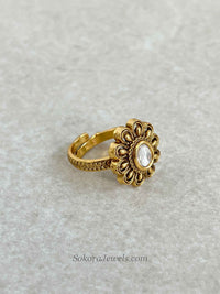 Small Floral Kundan Ring