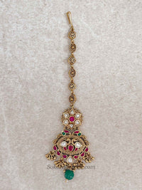 Luxury Gold Plated Kundan Bridal Tikka