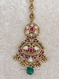 Luxury Gold Plated Kundan Bridal Tikka