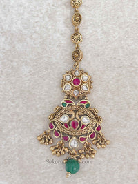 Luxury Gold Plated Kundan Bridal Tikka