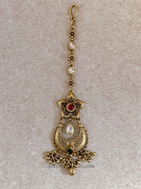 Medium Gold Plated Kundan Bridal Tikka