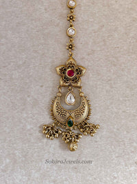Medium Gold Plated Kundan Bridal Tikka