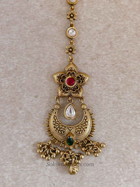 Medium Gold Plated Kundan Bridal Tikka