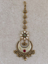 Meenakari & Kundan Floral Tikka - Pastel