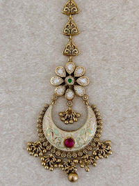 Meenakari & Kundan Floral Tikka - Pastel