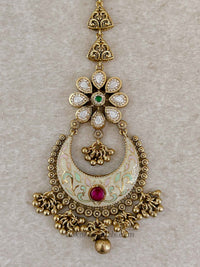 Meenakari & Kundan Floral Tikka - Pastel