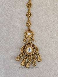 Luxury Kundan Drop Gold Ball Tikka