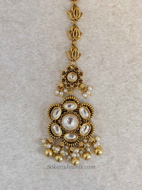 Gold Plated Floral Kundan Gold Ball Tikka