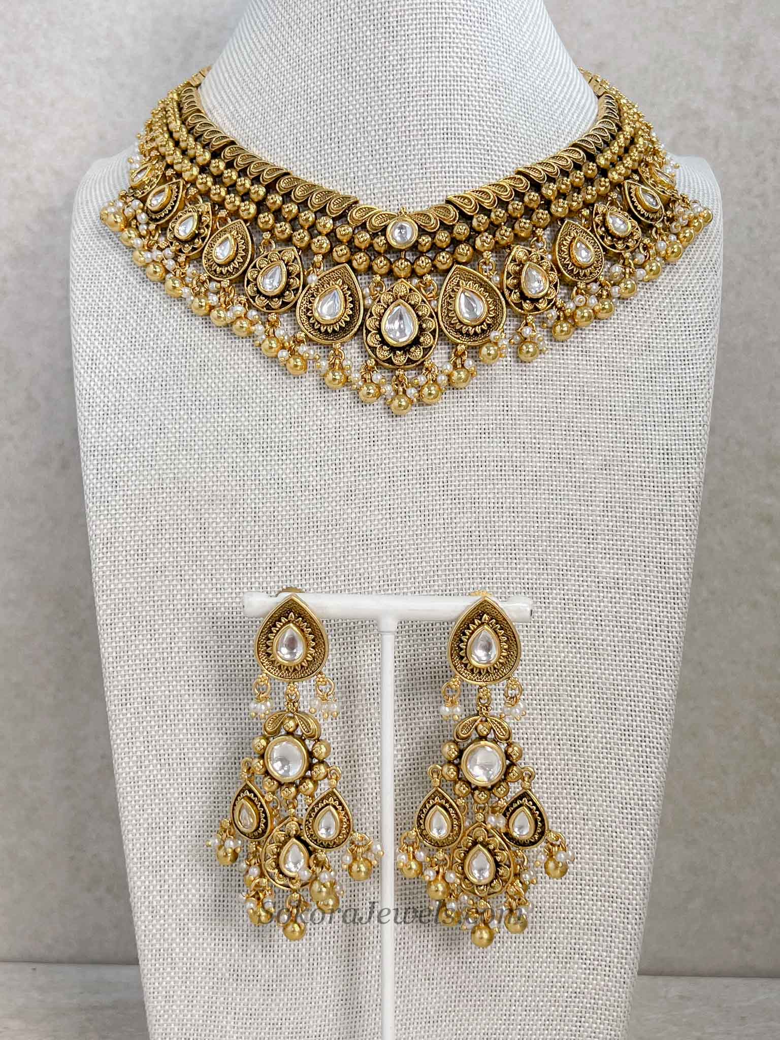 Dipti Heritage Gold Plated Kundan Necklace Set