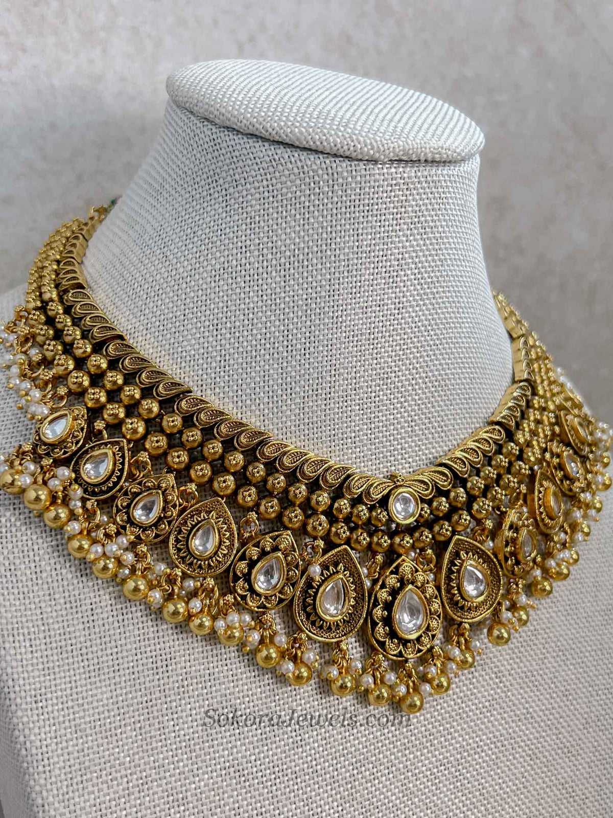 Dipti Heritage Gold Plated Kundan Necklace Set