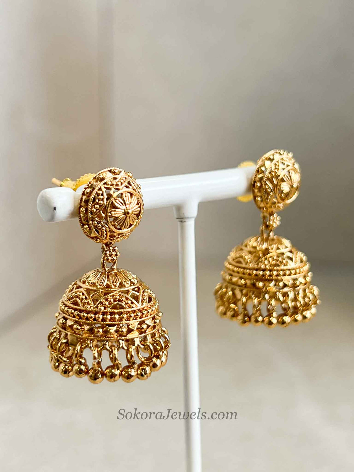 Small Gold Jhumka Earrings