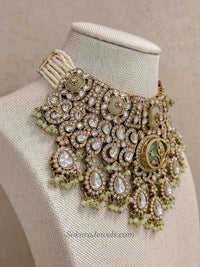 Arpana Sage Green Kundan Complete Bridal Choker set