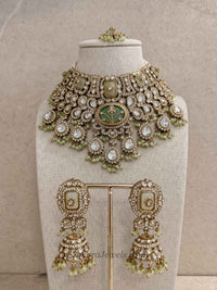 Arpana Sage Green Kundan Complete Bridal Choker set