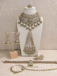 Arpana Sage Green Kundan Complete Bridal Choker set