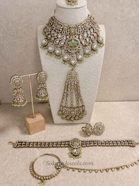 Arpana Sage Green Kundan Complete Bridal Choker set