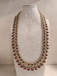 Maroon Long Bridal Haar Necklace