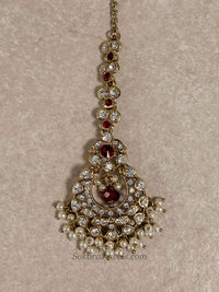 Red Necklace Set with Jhumka Earrings