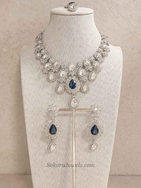 Simran Silver Base Necklace Set