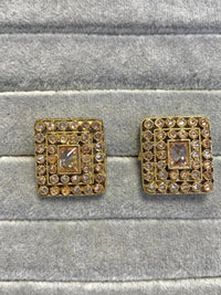 Antique Gold Earrings Tops - Golden