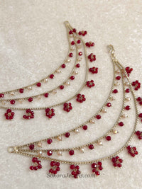 Maroon Earring chains