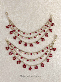 Maroon Earring chains