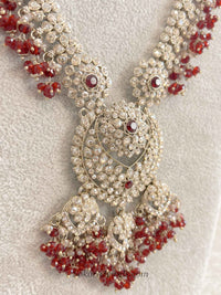 Amelia Long Haar Necklace - Maroon