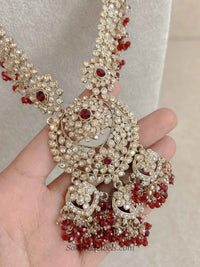 Amelia Long Haar Necklace - Maroon