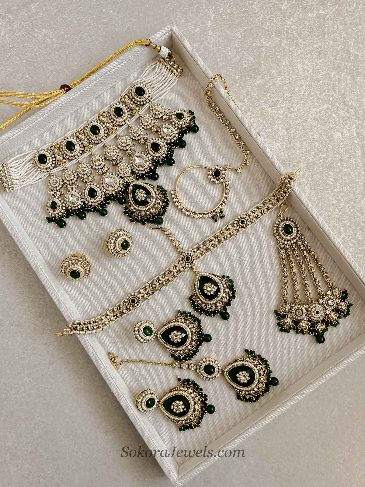 Green Kundan Bridal set