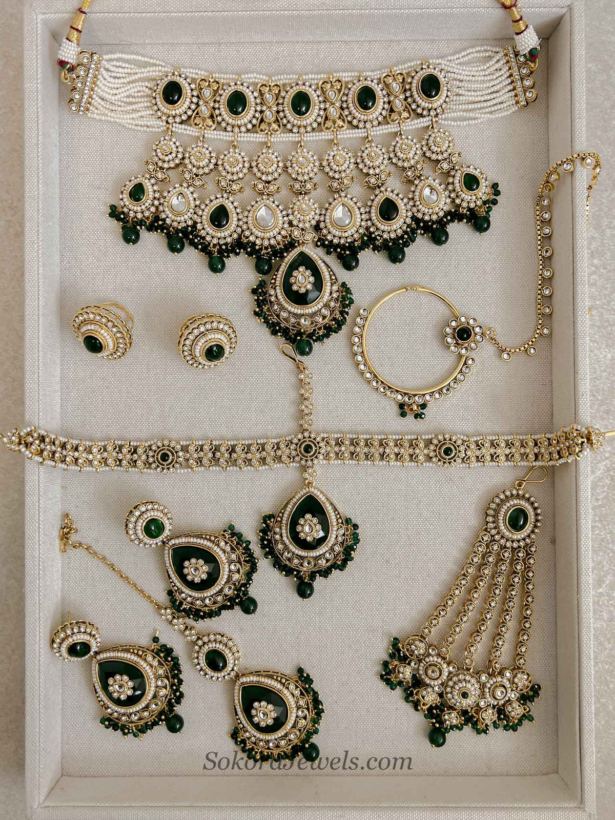 Green Kundan Bridal set