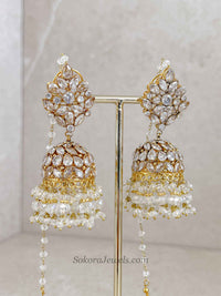 Mahira Gold Plated & Zircon Jhumkas