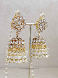 Mahira Gold Plated & Zircon Jhumkas