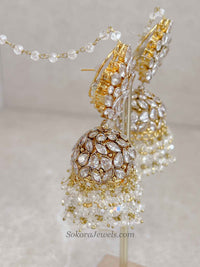Mahira Gold Plated & Zircon Jhumkas