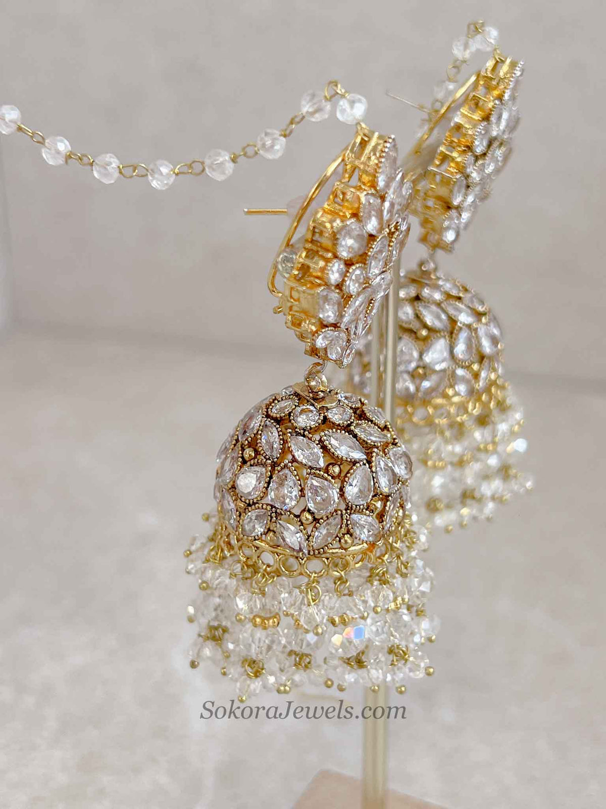 Mahira Gold Plated & Zircon Jhumkas