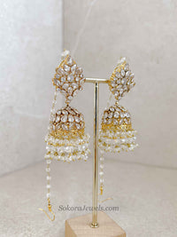Mahira Gold Plated & Zircon Jhumkas