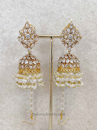Mahira Gold Plated & Zircon Jhumkas