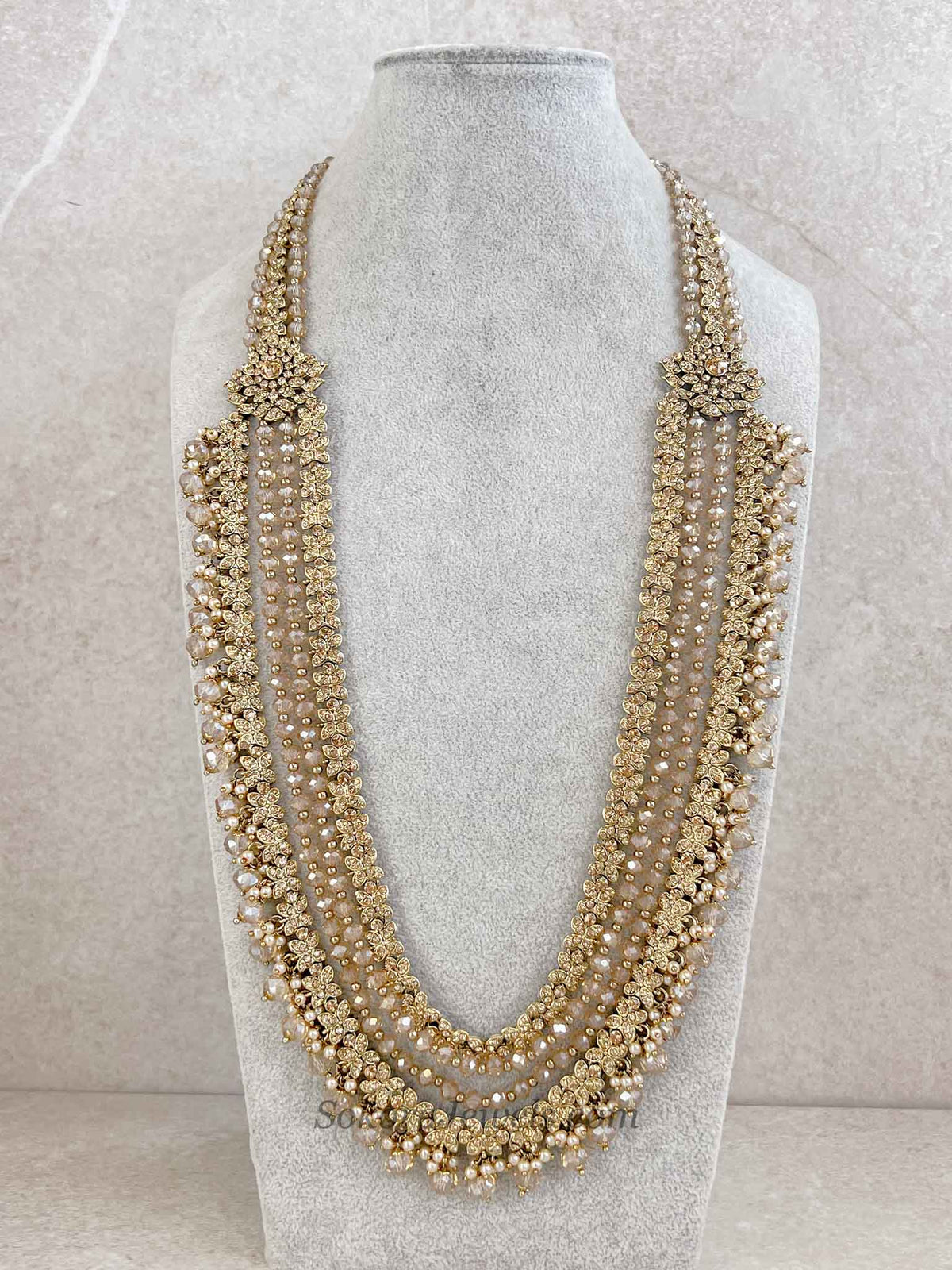 Golden Long Haar Mala Necklace