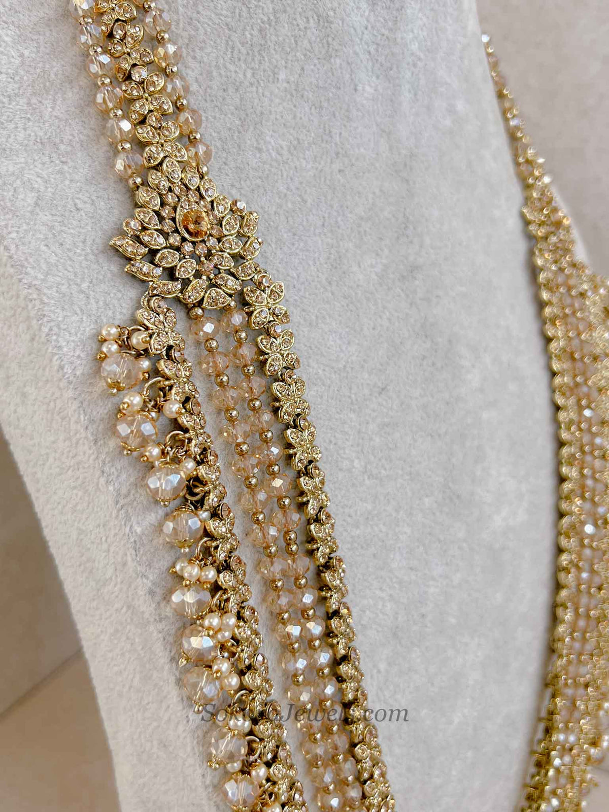 Golden Long Haar Mala Necklace