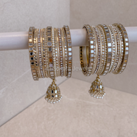 Small Luxury Mirror Bangle Set - Golden