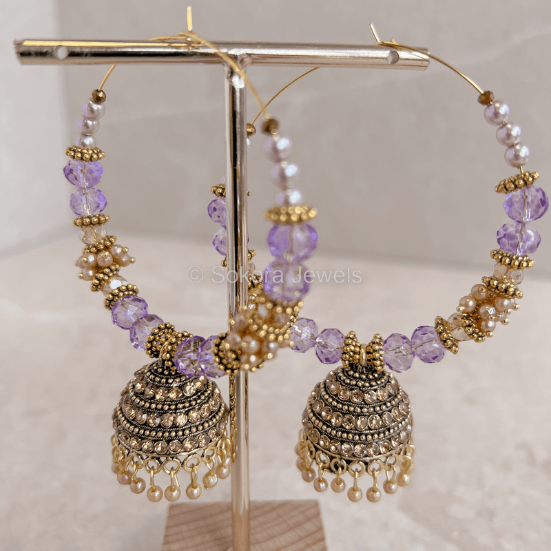 Samiya Hoop Earrings Purple