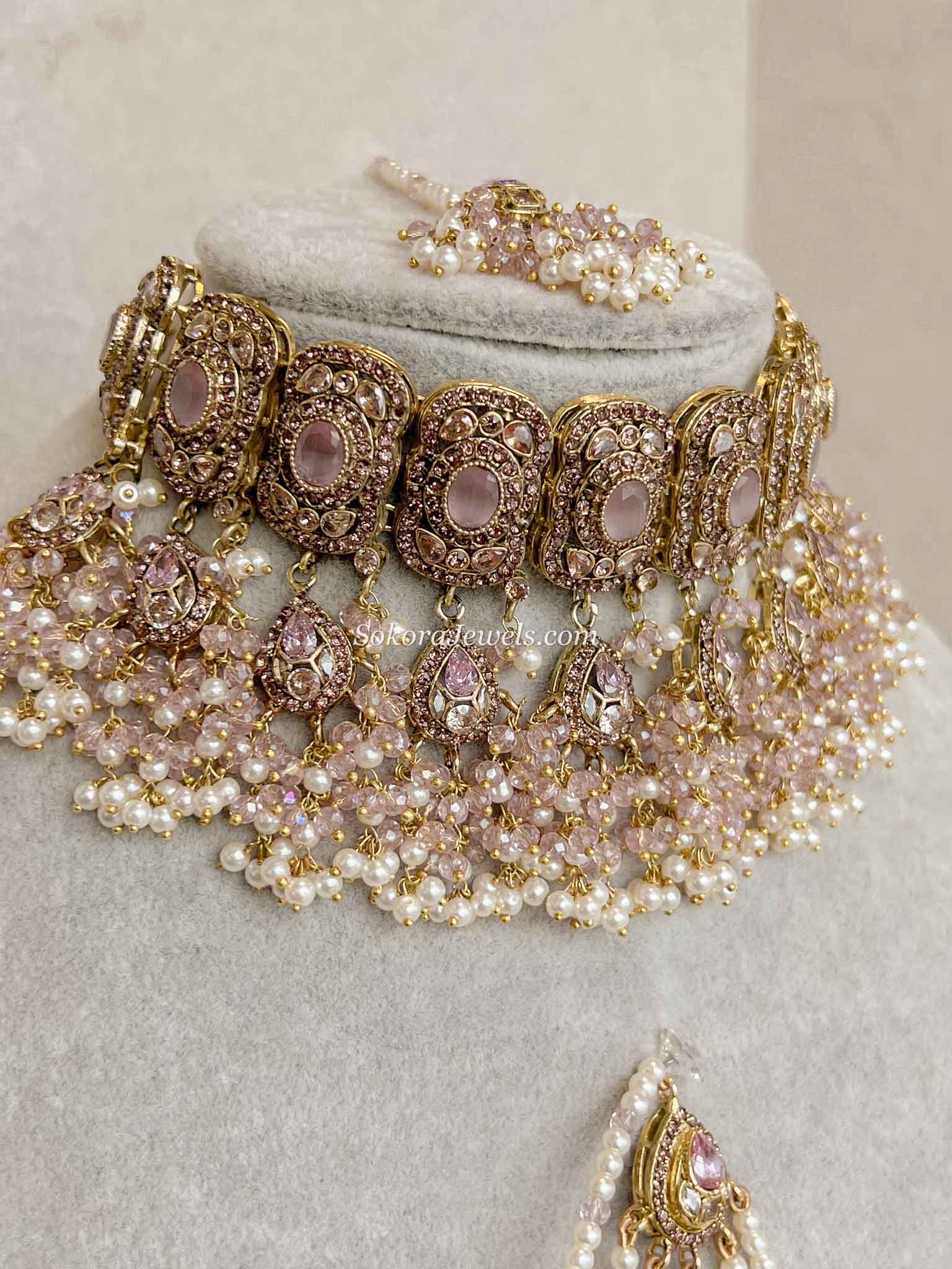 Pink Bridal Choker Set