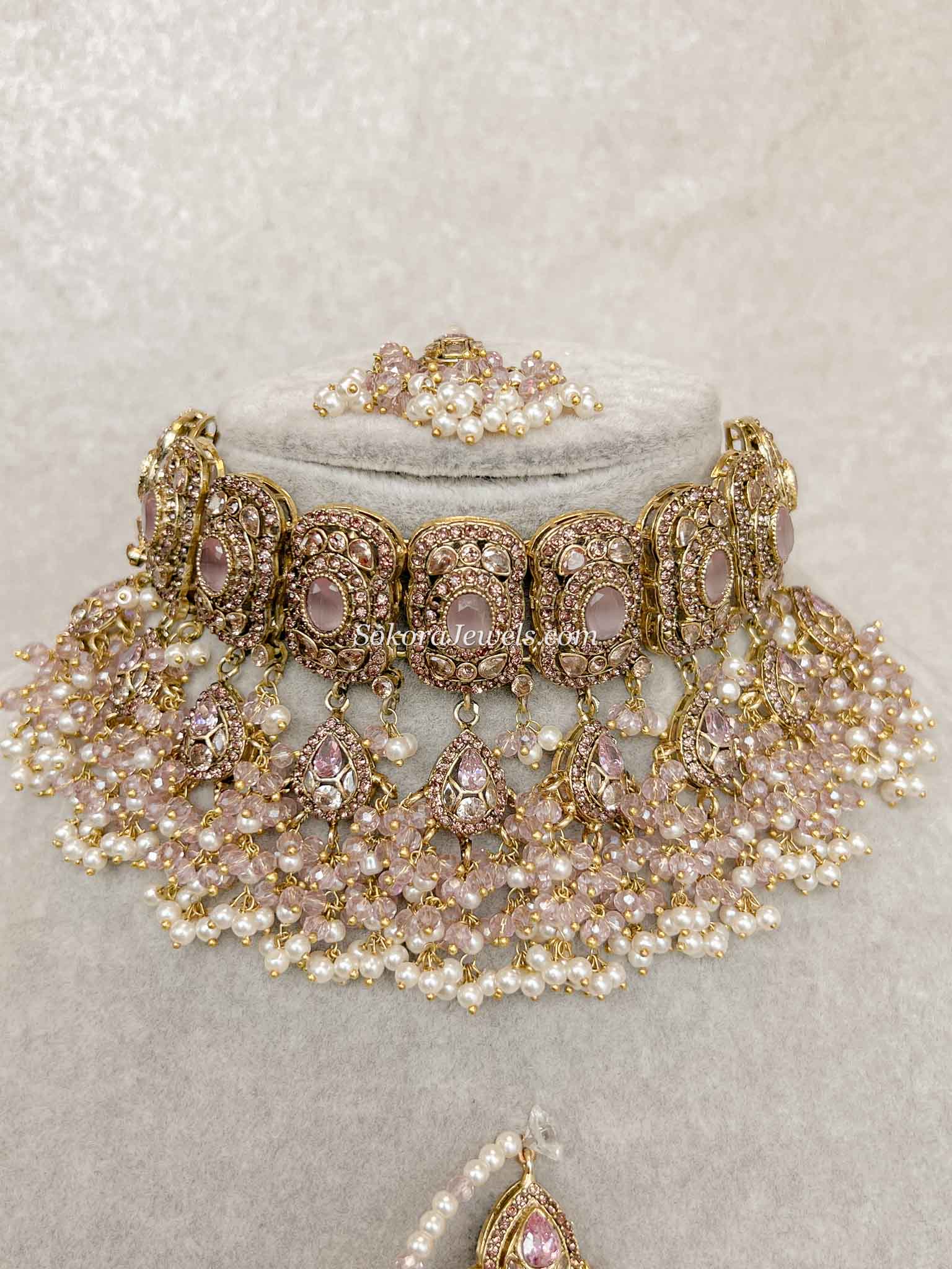 Pink Bridal Choker Set
