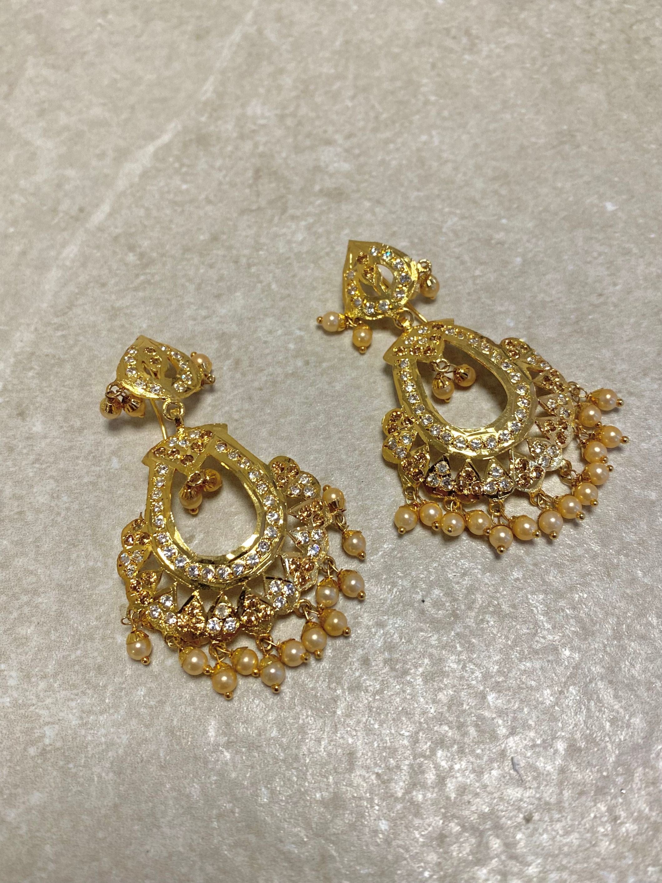 SLIGHTLY IMPERFECT: Bright Gold Drop Earrings - Green