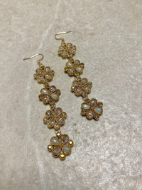 SLIGHTLY IMPERFECT: Long Antique Gold Drop Earrings - Golden
