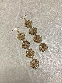 SLIGHTLY IMPERFECT: Long Antique Gold Drop Earrings - Golden