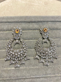 Silver Earrings - Peach