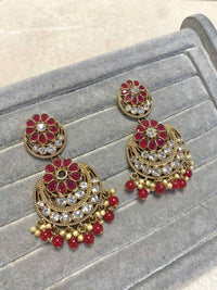 Slightly Imperfect: Antique Gold Earrings - Ruby