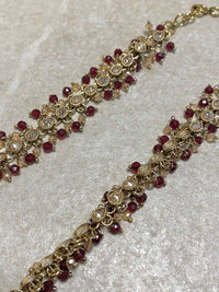 Small Length Anklets - Maroon